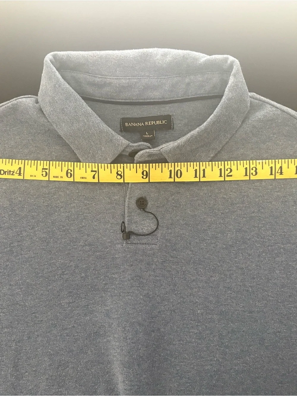 Banana Republic Men's Heathered Light Blue Polo